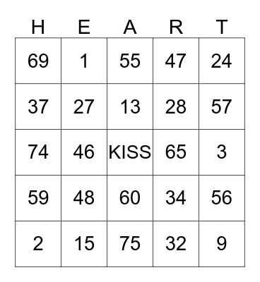 HAPPY VALENTINE'S DAY Bingo Card