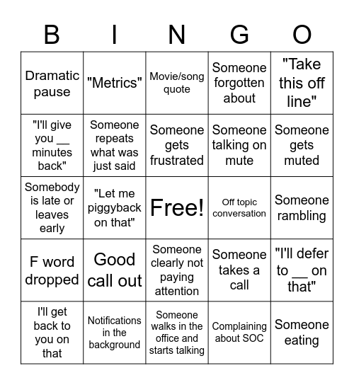 PDX Central Bingo Card