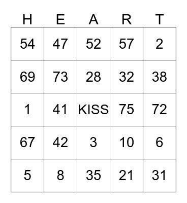 HAPPY VALENTINE'S DAY Bingo Card