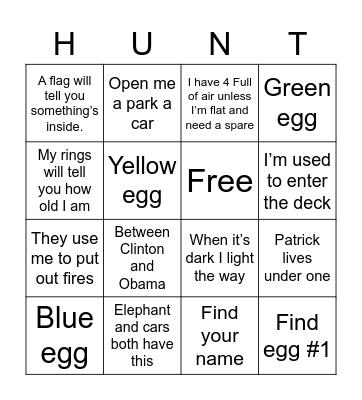 Easter Egg Bingo Card