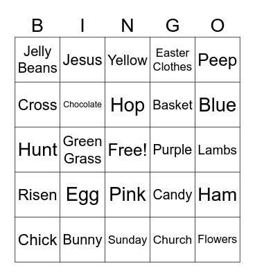Easter Bingo Card