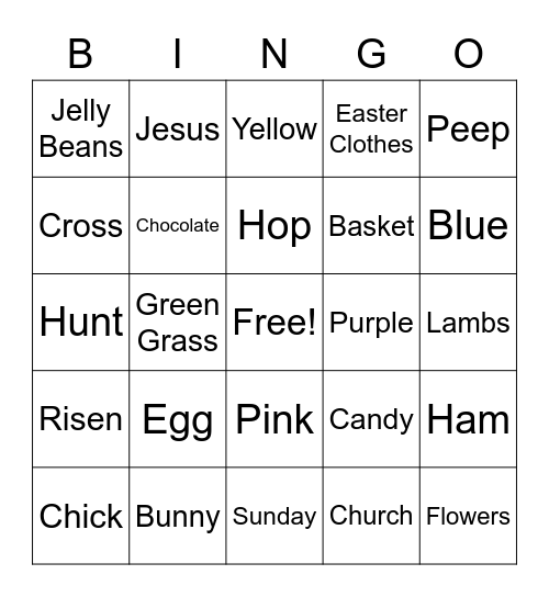 Easter Bingo Card