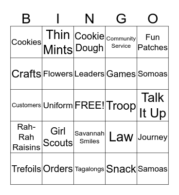 GIRL SCOUT Bingo Card