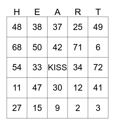 HAPPY VALENTINE'S DAY Bingo Card