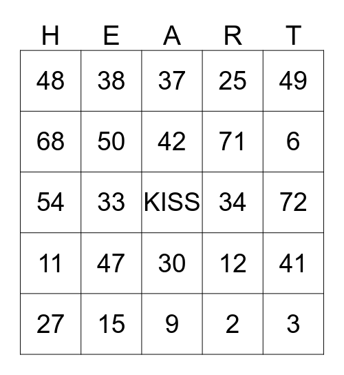 HAPPY VALENTINE'S DAY Bingo Card