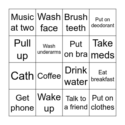 Monday Bingo Card