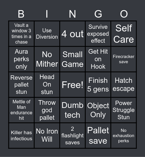 Survivor Bingo Card