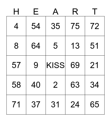 HAPPY VALENTINE'S DAY Bingo Card