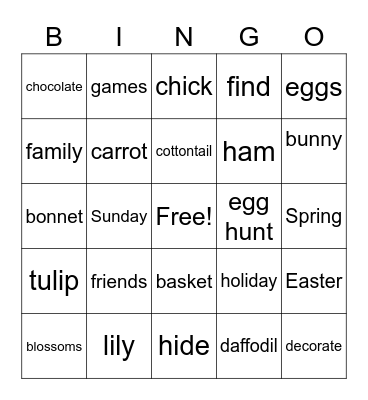 Easter Bingo Card