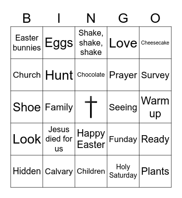 Family Funday Bingo Card