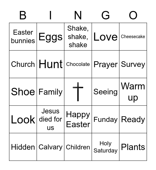 Family Funday Bingo Card