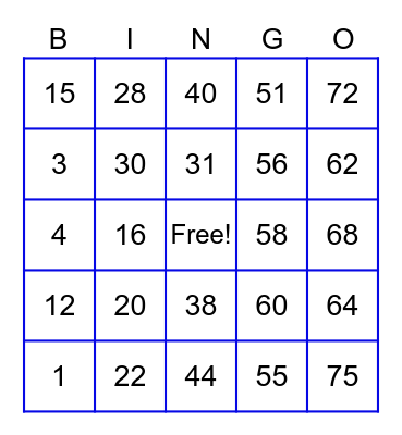 Anawim Charity Bingo $2.00 Bingo Card