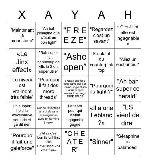 Titouan le nul Bingo Card