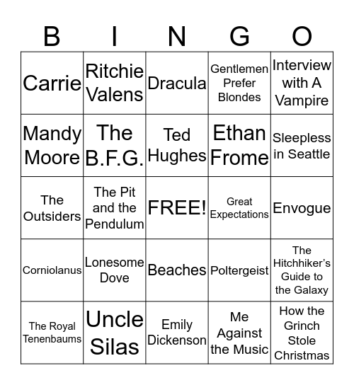 Library Bingo Card