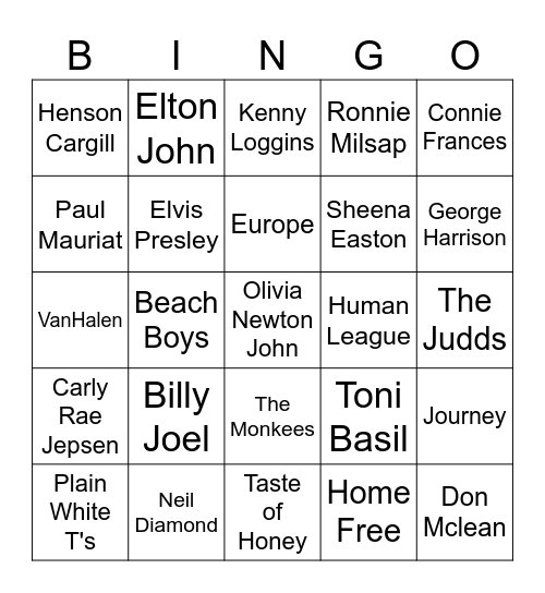 Mixed Songs 2 New 2026 Bingo Card