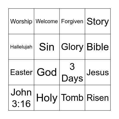 Easter Bingo Card