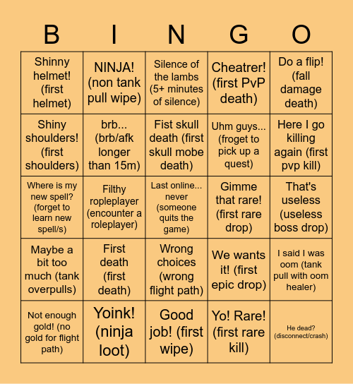 TEH GLADIATORS BINGO Card