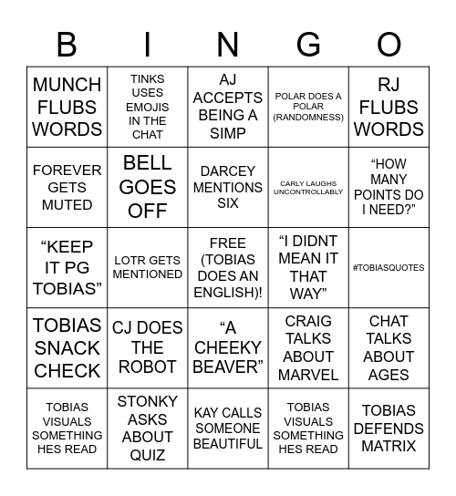 Bingo Card