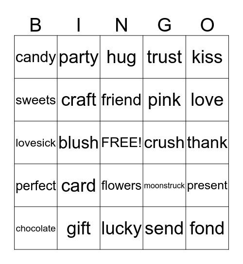 Valentine's BINGO Card