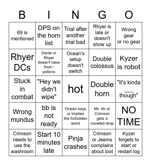 AttN PDT Bingo Card