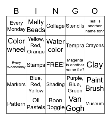 East Toledo Boys & Girls Club Bingo Card