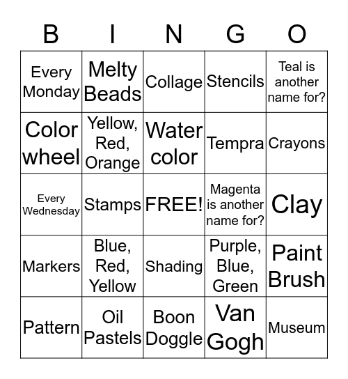 East Toledo Boys & Girls Club Bingo Card