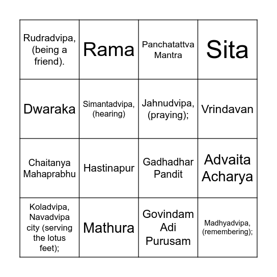Haribola - The Spiritual Tambola Bingo Card