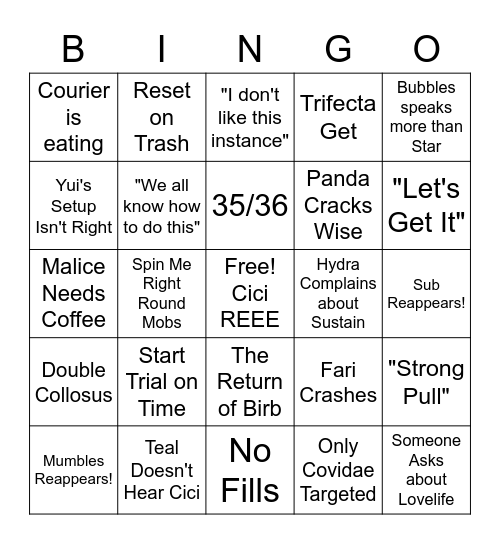 What Vit Bingo Card