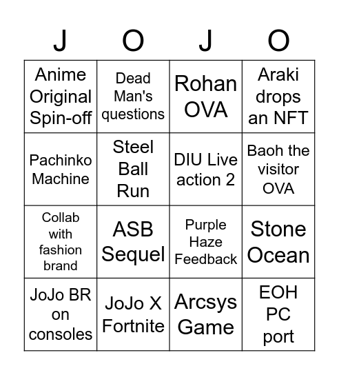 April 4th Event Bingo Card