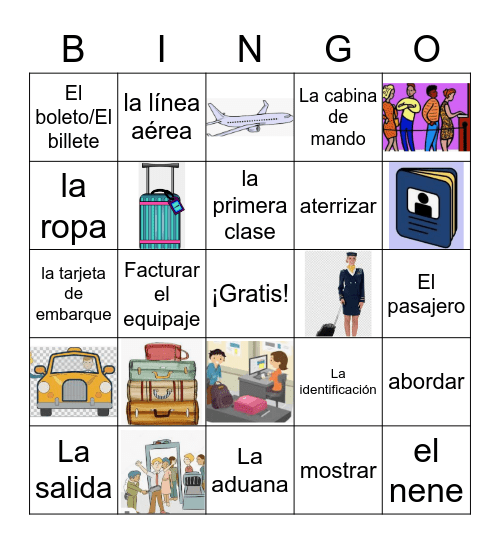 EL Aeropuerto Bingo Card