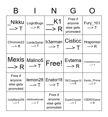 CK Easter Promos Bingo Card