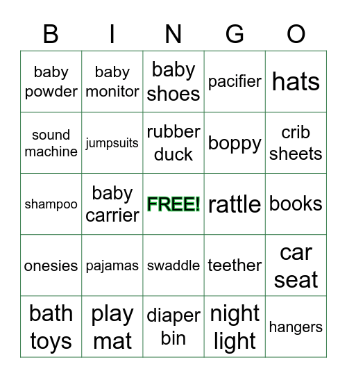 BABY BINGO Card