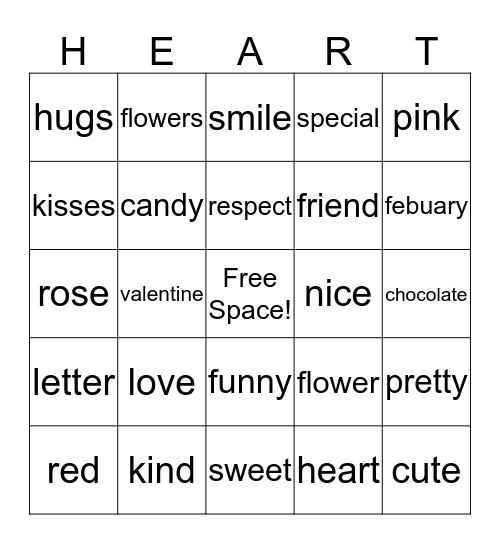 Valentine's Day Bingo Card