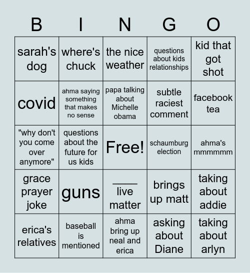 Easter Bingo Card