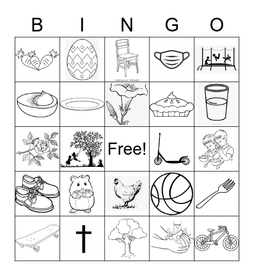 2021 Easter Bingo Card