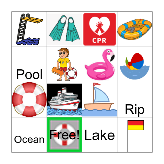 Water Safety Bingo Card