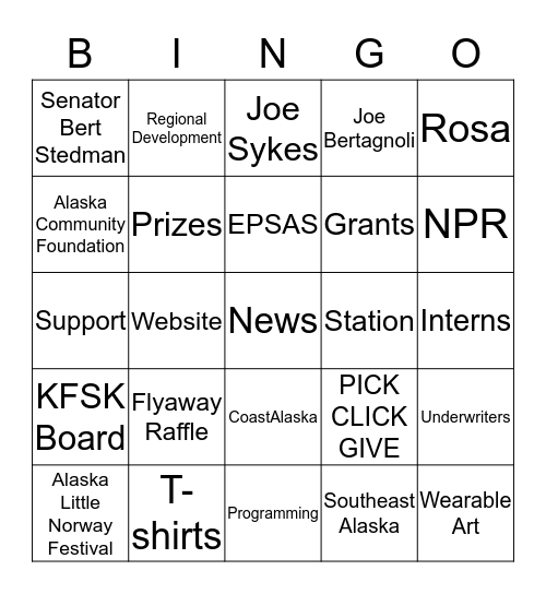 Love Your Radio Bingo Card