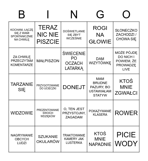 BINGO ZE SKAŁEK Bingo Card