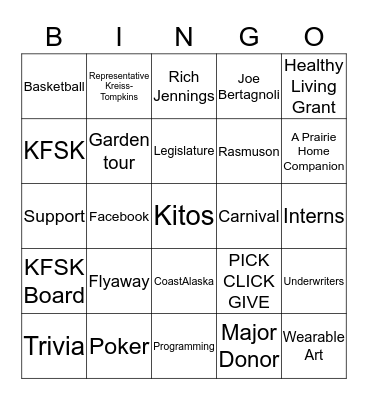 Love Your Radio Bingo Card