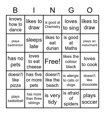 FIND SOMEONE WHO Bingo Card