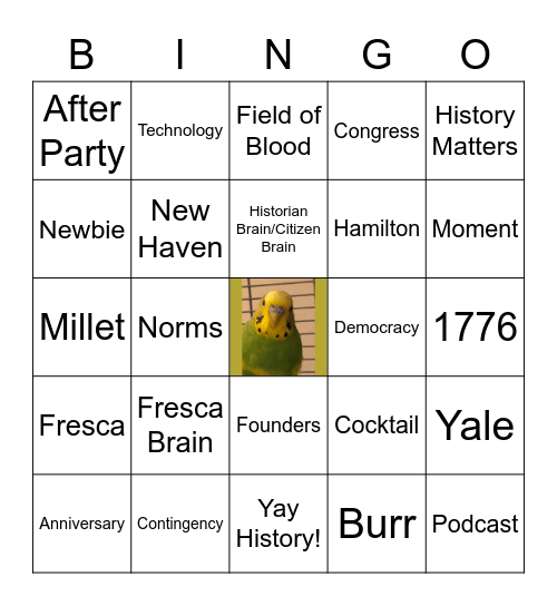 History Matters Anniversary Bingo Card