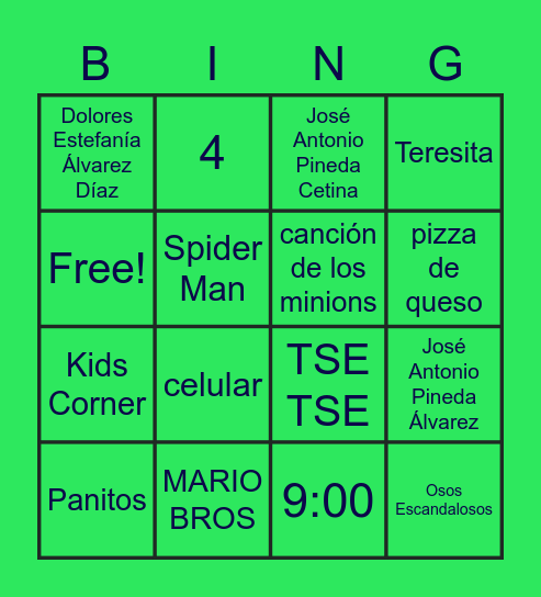 CUMPLEAÑOS TONITO Bingo Card