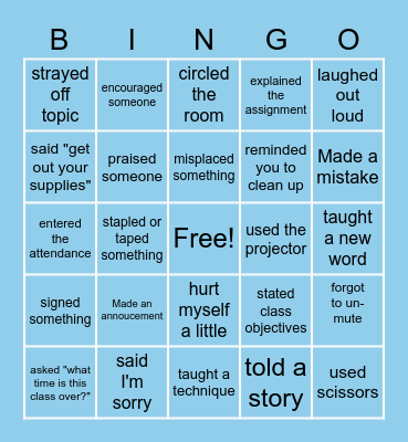Caught ya paying attention! Bingo Card