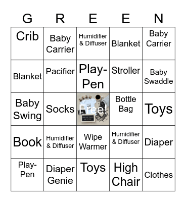 Baby Green Bingo Card