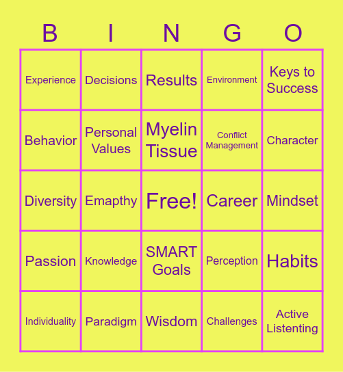 Spring Bingo Card