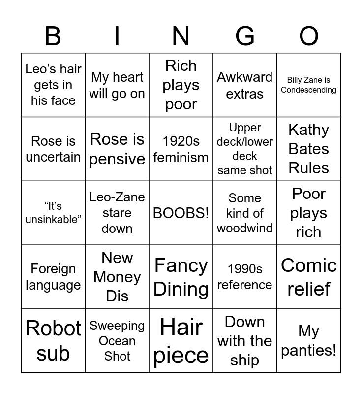 titanic bingo