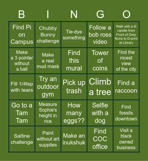 COC BINGO Card