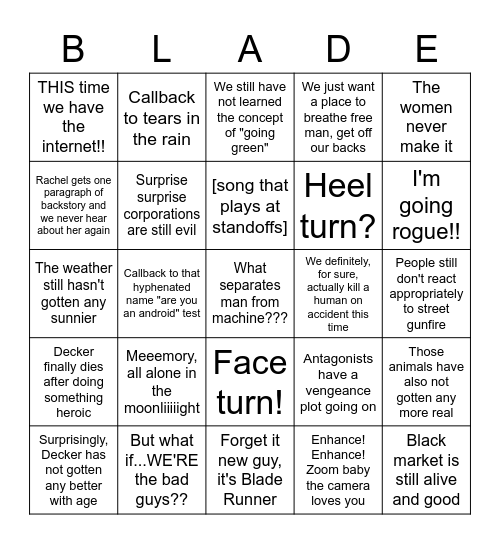 BLADEZ OF GLORY TWOOO Bingo Card
