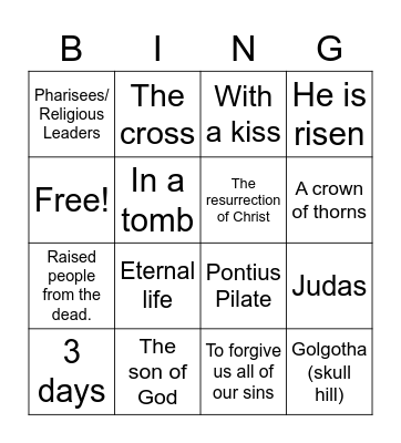 Easter Bingo Card