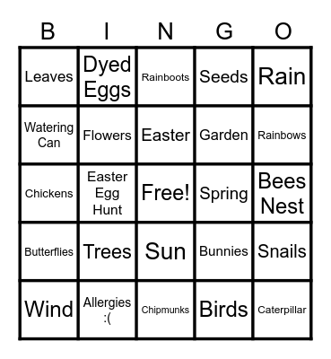 Spring Bingo! Bingo Card